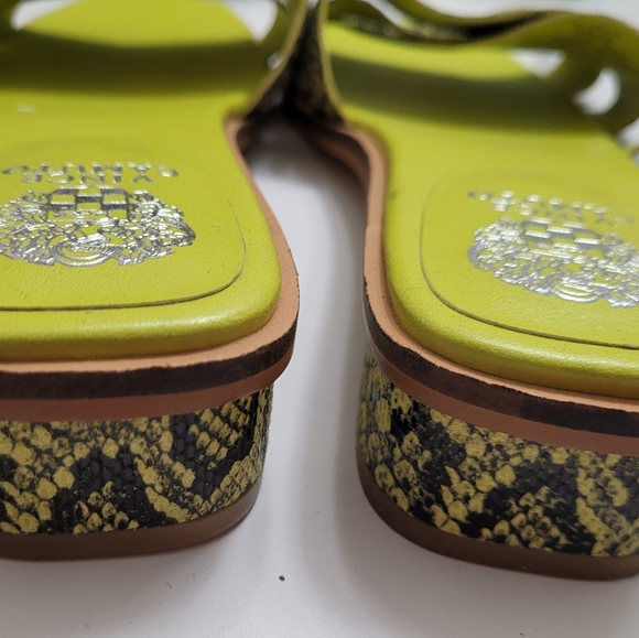Vince Camuto Yellow Snake Print Sandals - Picture 4 of 5